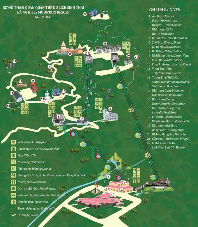 Bản đồ khu du lịch Bà Nà Hills - Ảnh: fanpgae Bà Nà Hills