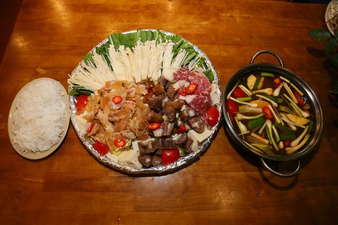 Một số món ăn tại Tiêu Dao Quán (Ảnh: fb. Tiêu Dao Quán - 69 Nguyễn Khuyến - Văn Quán)
